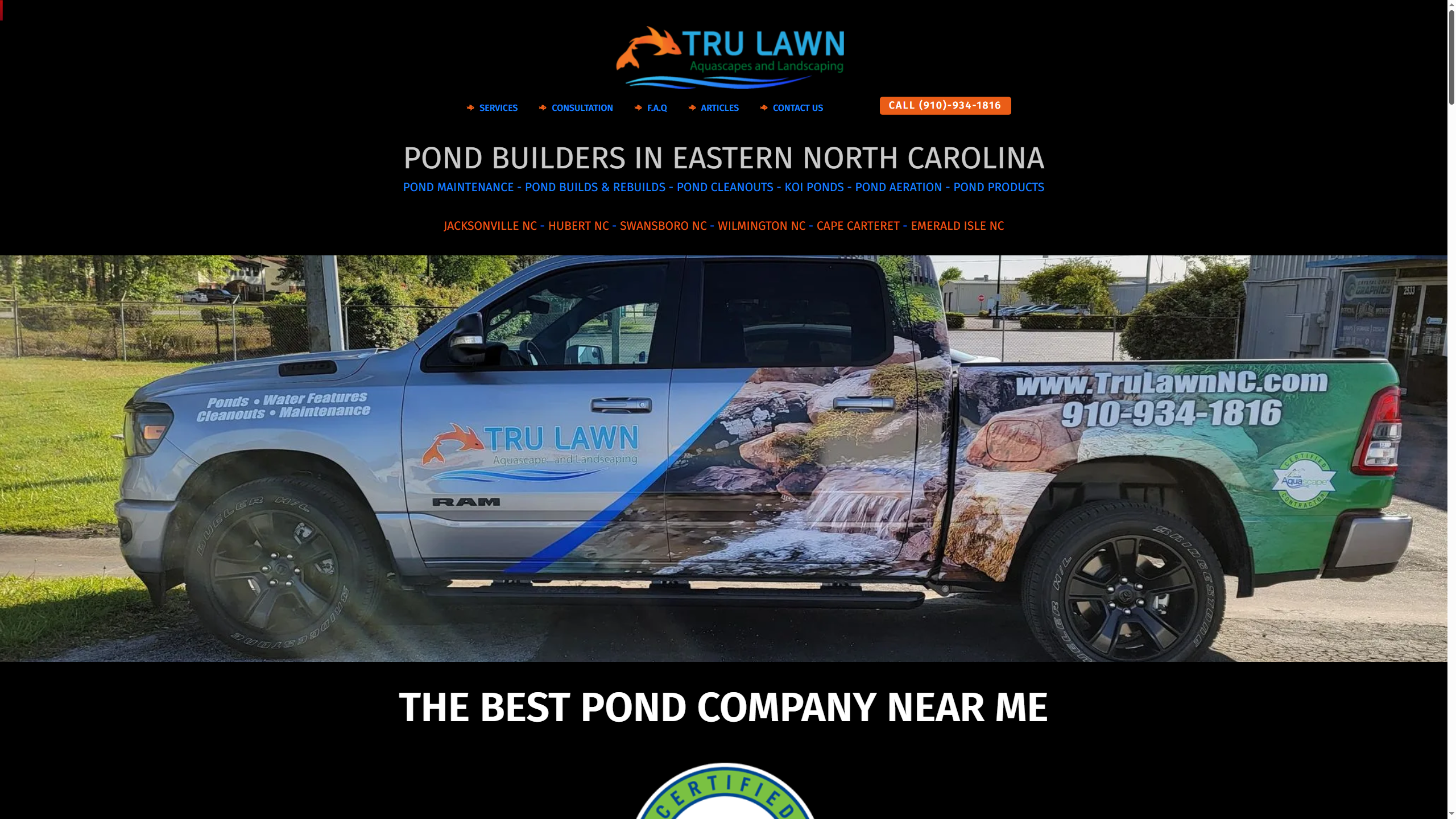 TruLawn Aquascapes & Landscaping Website Screenshot